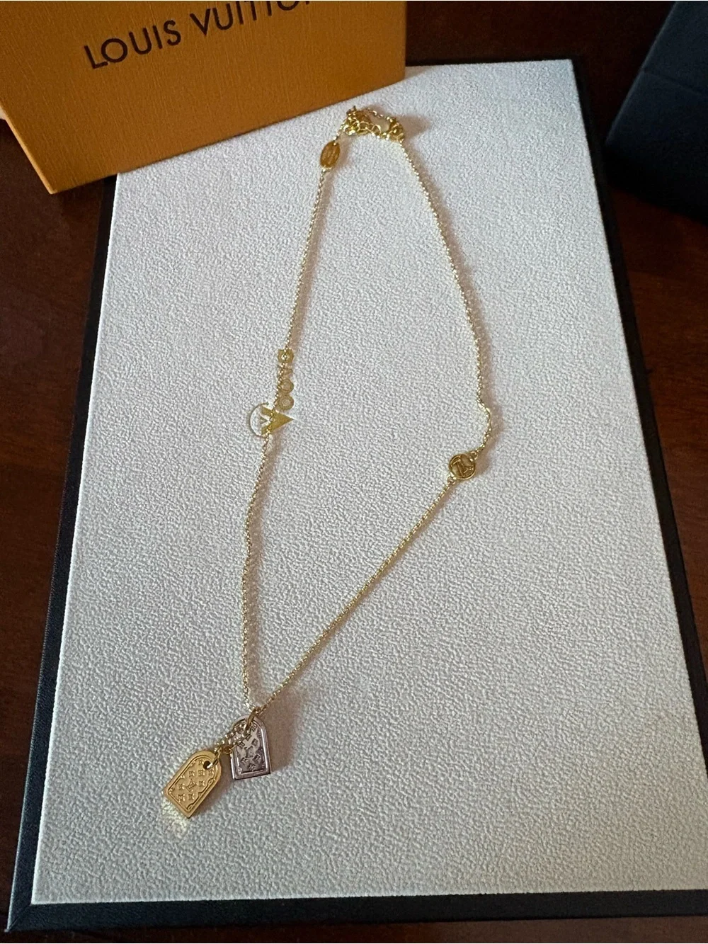 Louis Vuitton Two-Tone Tag Pendant Necklace - Gold & Silver - Picture 1 of 4